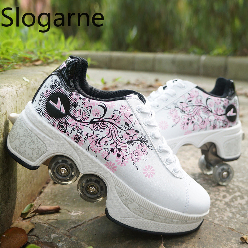 Running Shoes - Kadınlar 4 Tekerlekli Deforme Olabilen Paten